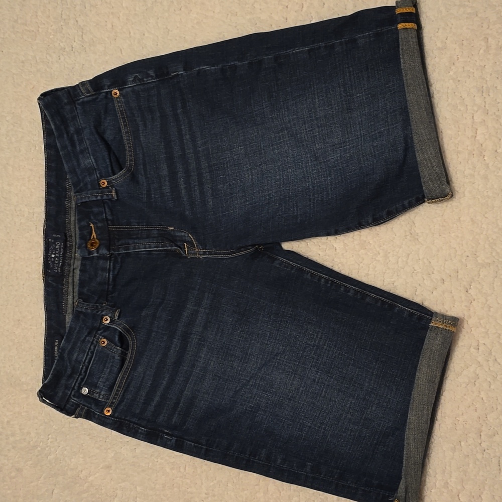 Lucky Brand Boardwalk Bermuda Rolled Hem Jean Shorts
